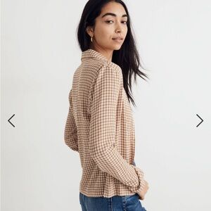 Madewell Crinkle Slim Button-Up Shirt in Plaid